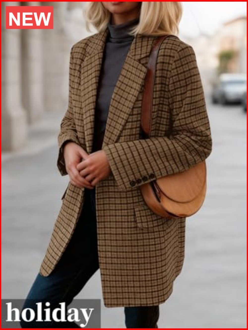 Polyester Blend Wool Blazer Jacket Loose Fit Business Casual - Picture 3 of 7